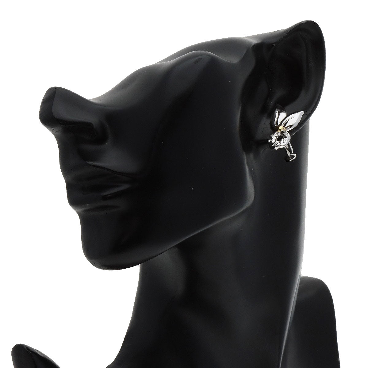 MIKIMOTO Diamond Earring K14 White Gold 18K Yellow GoldLadies [Used]