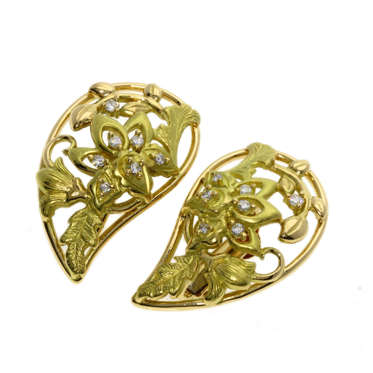 TASAKI Diamond Earring K18 Yellow Gold Ladies [Used]