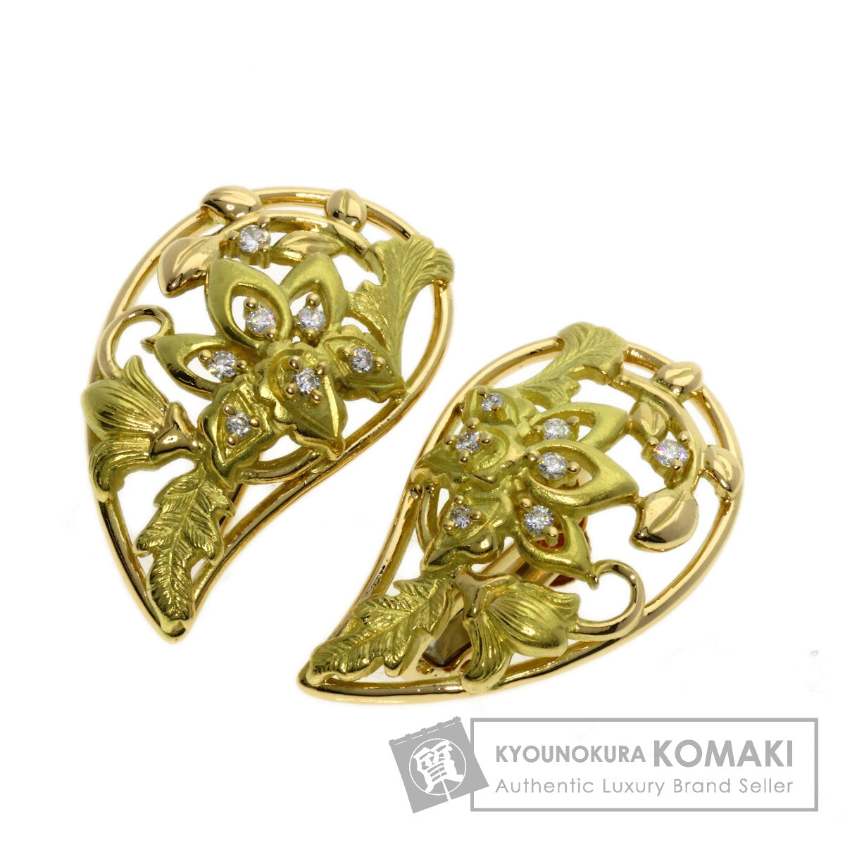 TASAKI Diamond Earring K18 Yellow Gold Ladies [Used]