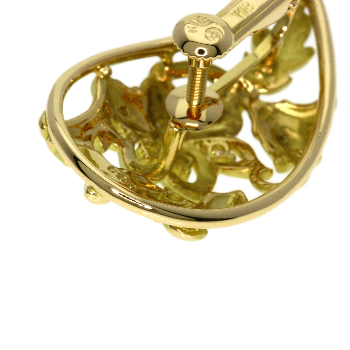 TASAKI Diamond Earring K18 Yellow Gold Ladies [Used]