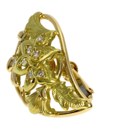 TASAKI Diamond Earring K18 Yellow Gold Ladies [Used]