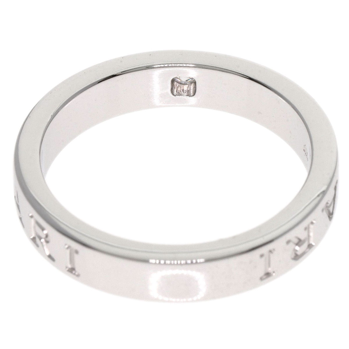 BVLGARI Double logo Diamond Ring K18 White Gold Ladies [Used]