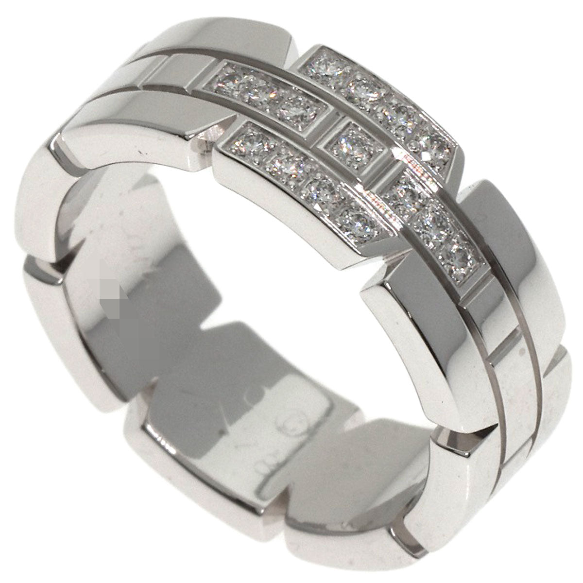 CARTIER Tank Francaise Diamond #48 Ring K18 White Gold Ladies [Used]