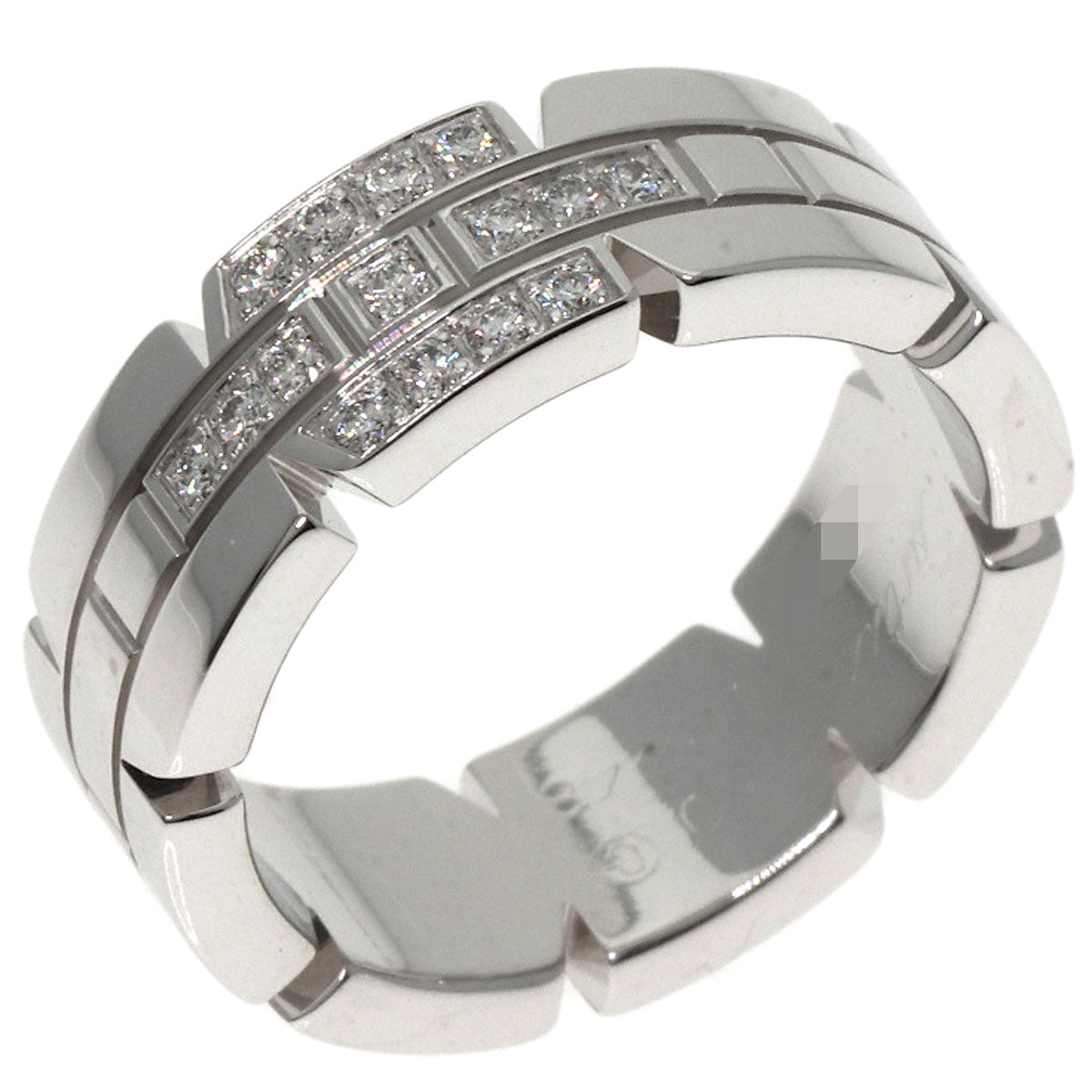 CARTIER Tank Francaise Diamond #48 Ring K18 White Gold Ladies [Used]