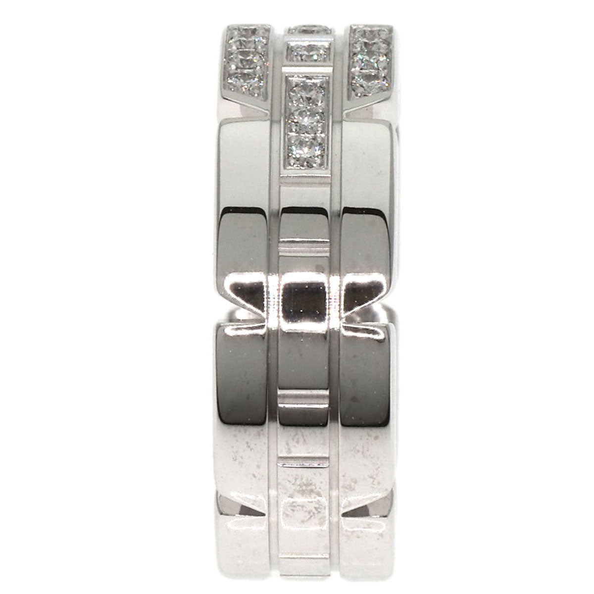 CARTIER Tank Francaise Diamond #48 Ring K18 White Gold Ladies [Used]