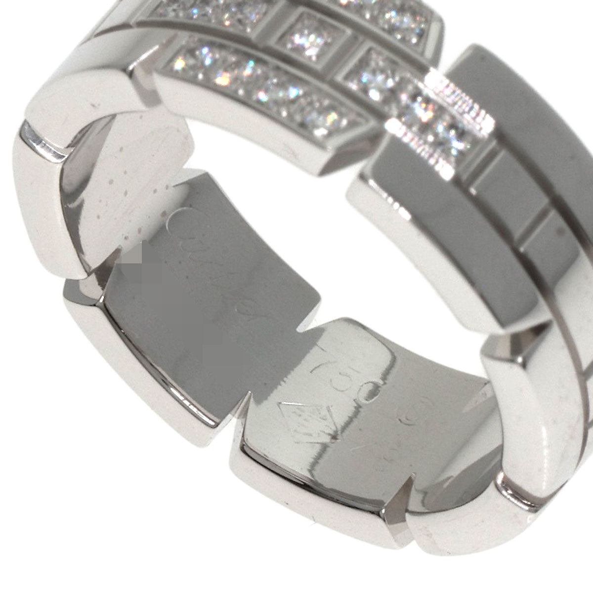 CARTIER Tank Francaise Diamond #48 Ring K18 White Gold Ladies [Used]