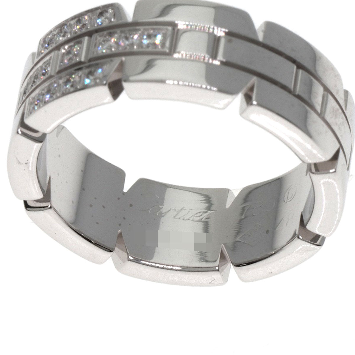 CARTIER Tank Francaise Diamond #48 Ring K18 White Gold Ladies [Used]