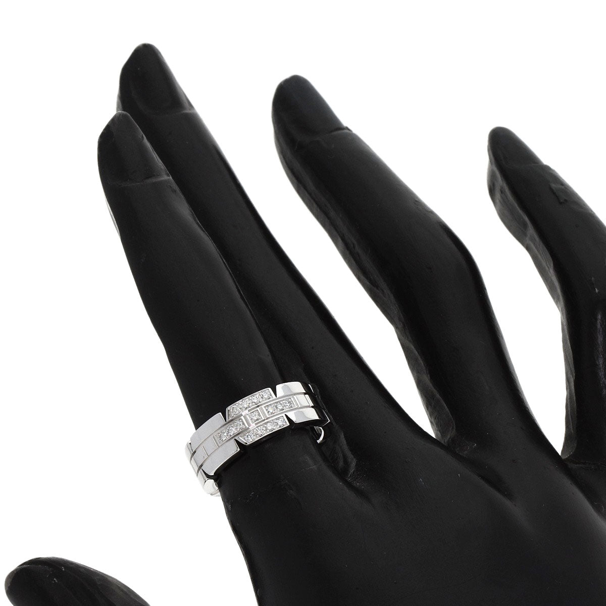 CARTIER Tank Francaise Diamond #48 Ring K18 White Gold Ladies [Used]