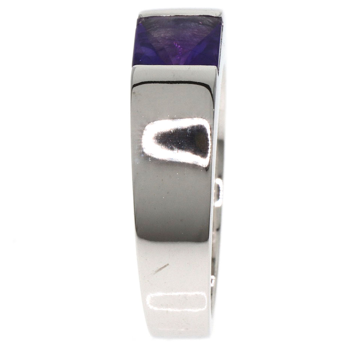 CARTIER Tank ring Amethyst #53 Ring K18 White Gold Ladies [Used]