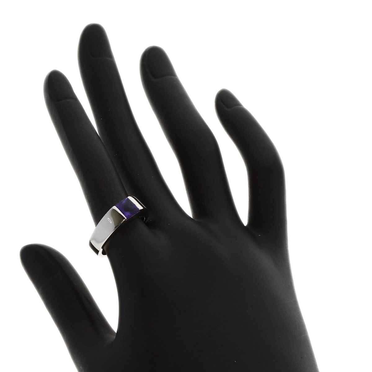 CARTIER Tank ring Amethyst #53 Ring K18 White Gold Ladies [Used]