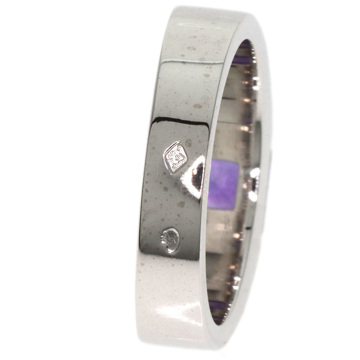 CARTIER Tank ring Amethyst #53 Ring K18 White Gold Ladies [Used]