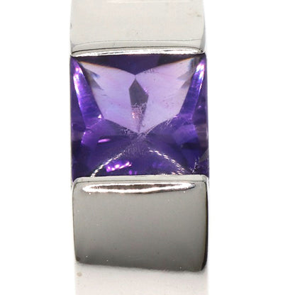 CARTIER Tank ring Amethyst #53 Ring K18 White Gold Ladies [Used]