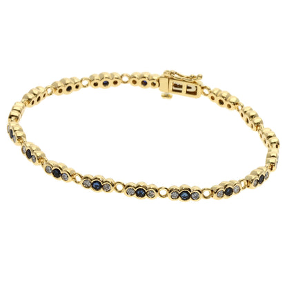 Ponte Vecchio Sapphire Diamond Bracelet K18 Yellow Gold Ladies [Used]