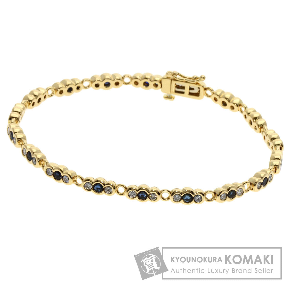 Ponte Vecchio Sapphire Diamond Bracelet K18 Yellow Gold Ladies [Used]