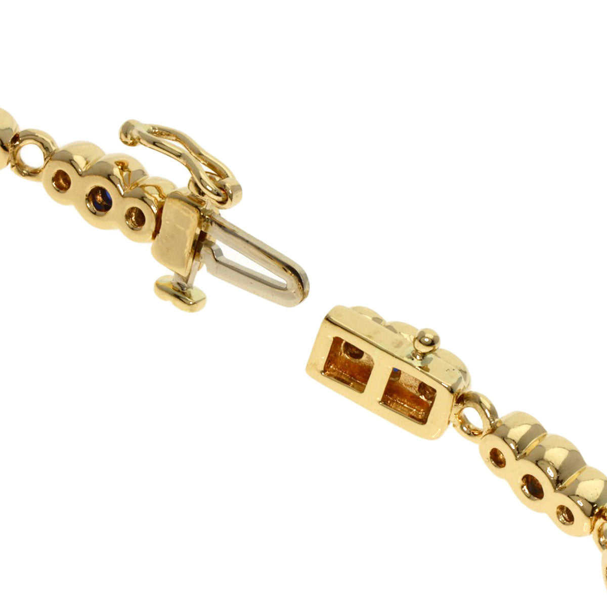 Ponte Vecchio Sapphire Diamond Bracelet K18 Yellow Gold Ladies [Used]