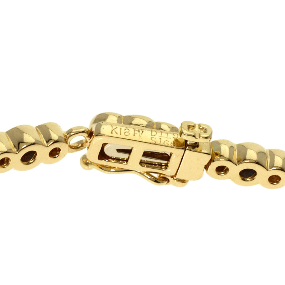Ponte Vecchio Sapphire Diamond Bracelet K18 Yellow Gold Ladies [Used]