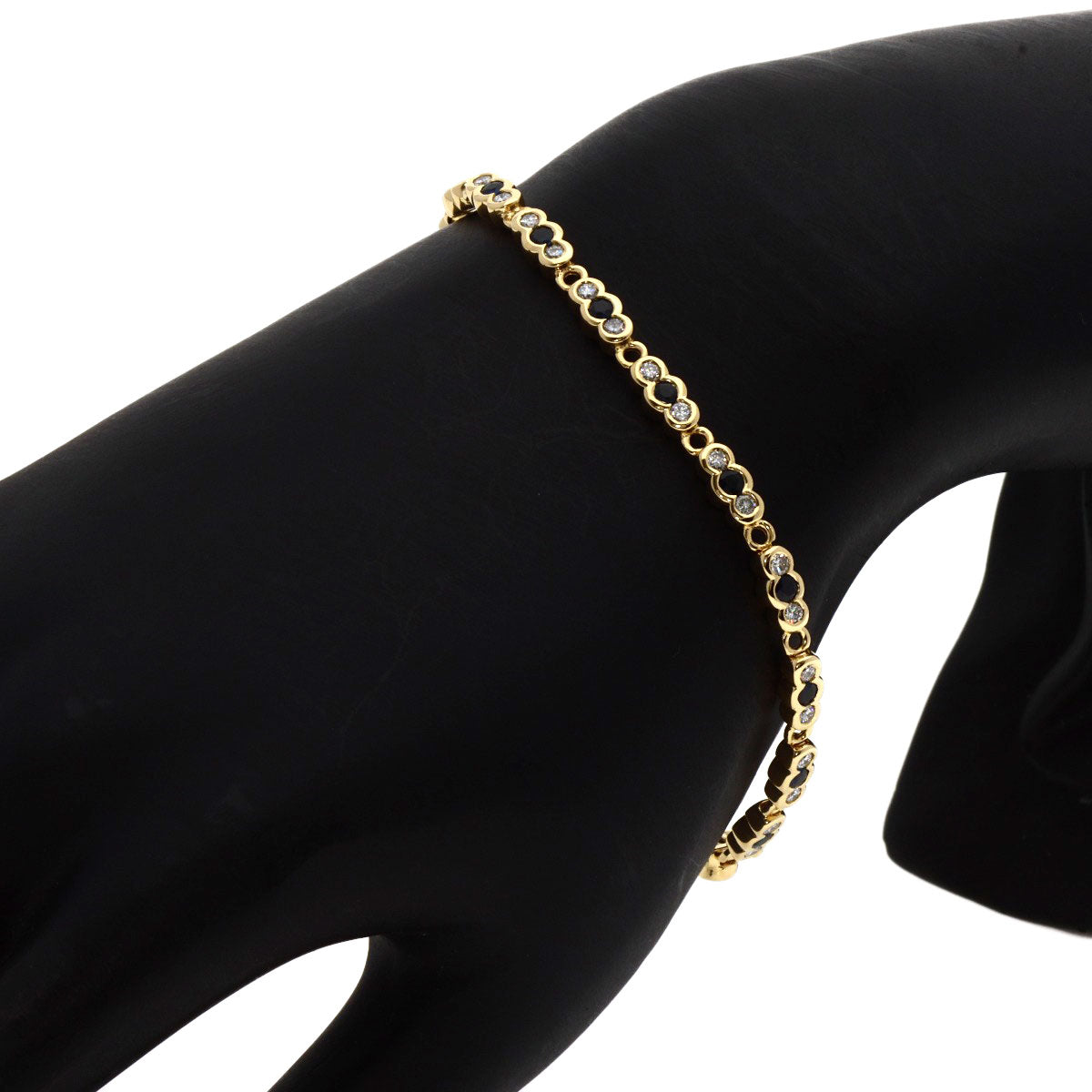 Ponte Vecchio Sapphire Diamond Bracelet K18 Yellow Gold Ladies [Used]