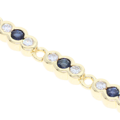 Ponte Vecchio Sapphire Diamond Bracelet K18 Yellow Gold Ladies [Used]