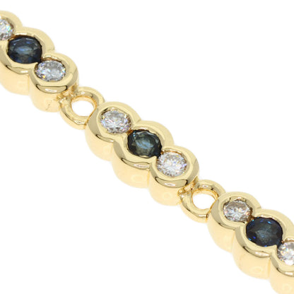 Ponte Vecchio Sapphire Diamond Bracelet K18 Yellow Gold Ladies [Used]