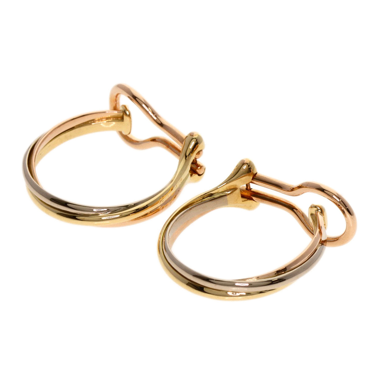 CARTIER Trinity hoop Earring K18 Yellow Gold 18K Pink GoldLadies [Used]