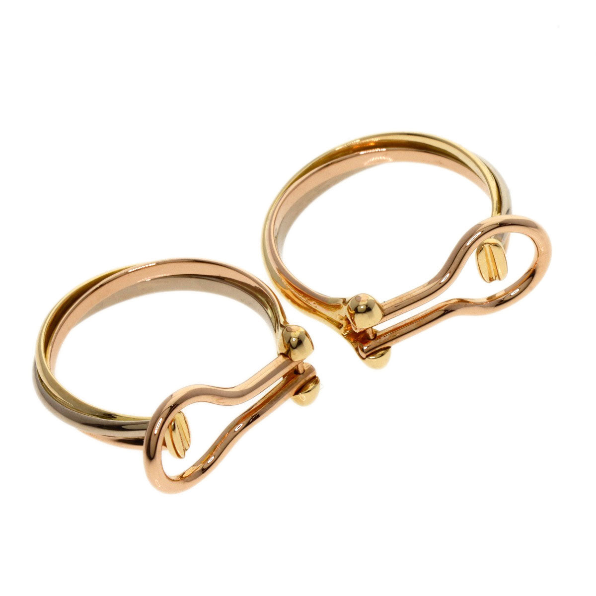CARTIER Trinity hoop Earring K18 Yellow Gold 18K Pink GoldLadies [Used]