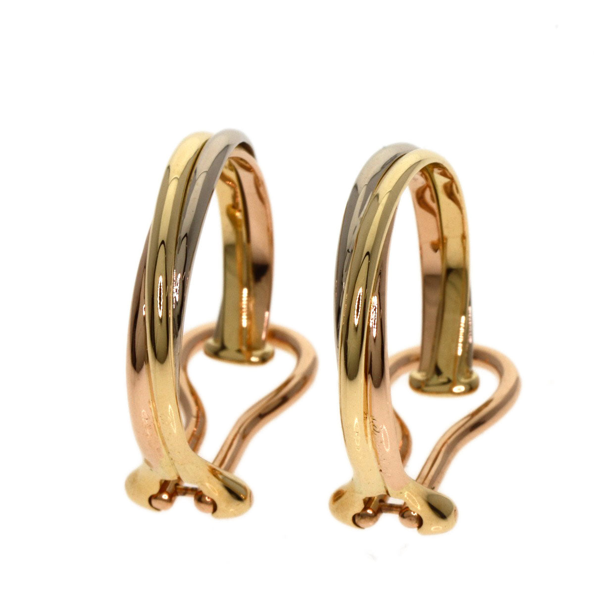 CARTIER Trinity hoop Earring K18 Yellow Gold 18K Pink GoldLadies [Used]