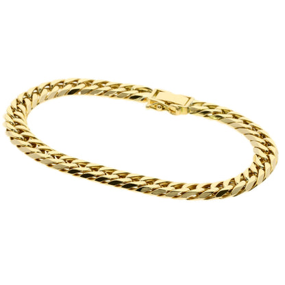Curb chain Kihei W6 side Bracelet K18 Yellow Gold 28.4g　Ladies