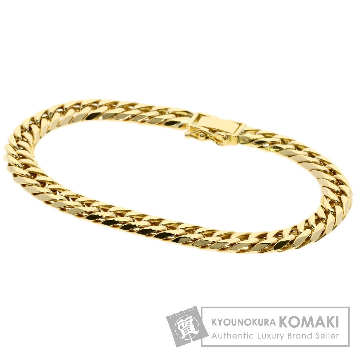 Curb chain Kihei W6 side Bracelet K18 Yellow Gold 28.4g　Ladies