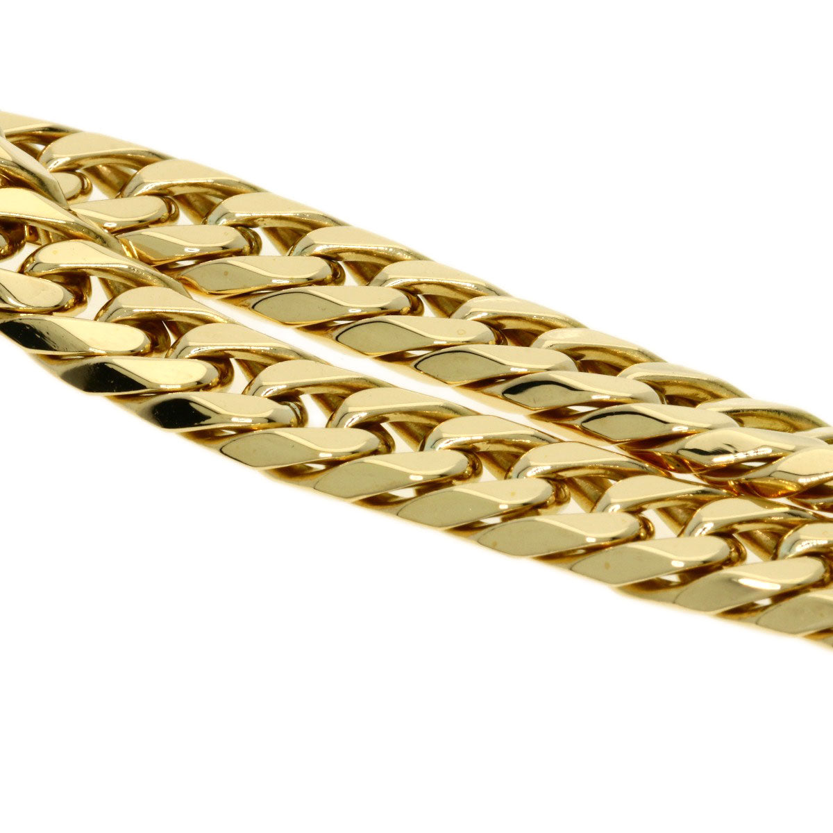 Curb chain Kihei W6 side Bracelet K18 Yellow Gold 28.4g　Ladies