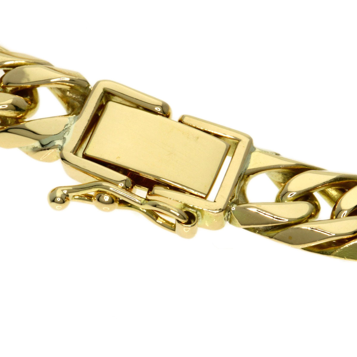 Curb chain Kihei W6 side Bracelet K18 Yellow Gold 28.4g　Ladies