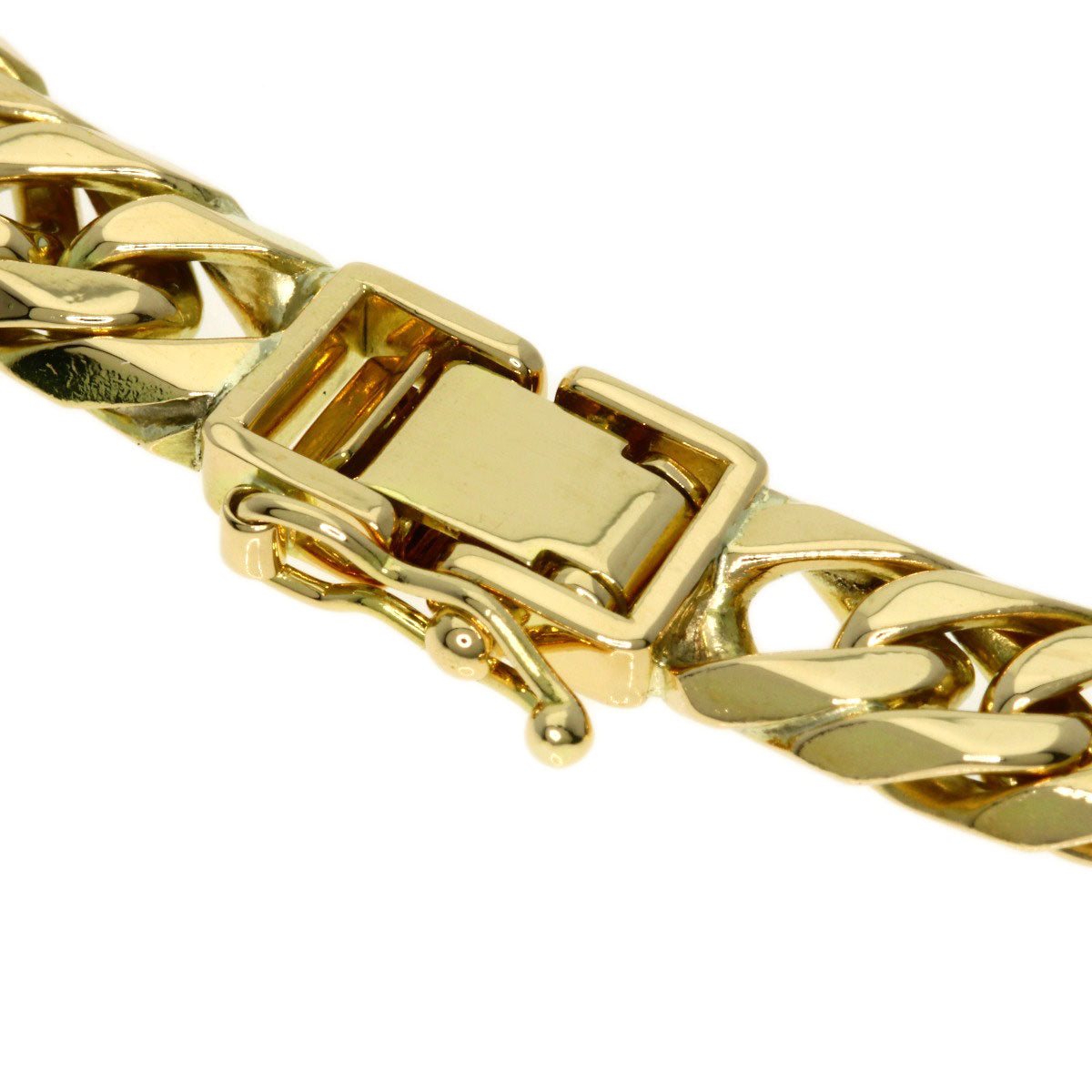 Curb chain Kihei W6 side Bracelet K18 Yellow Gold 28.4g　Ladies