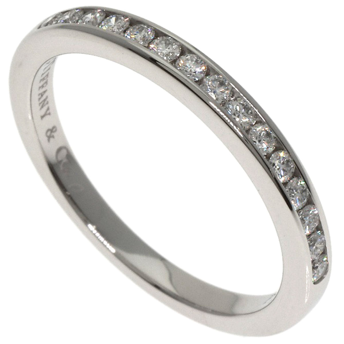TIFFANY&Co. Half Eternity Diamond Ring Platinum PT950 Ladies [Used]