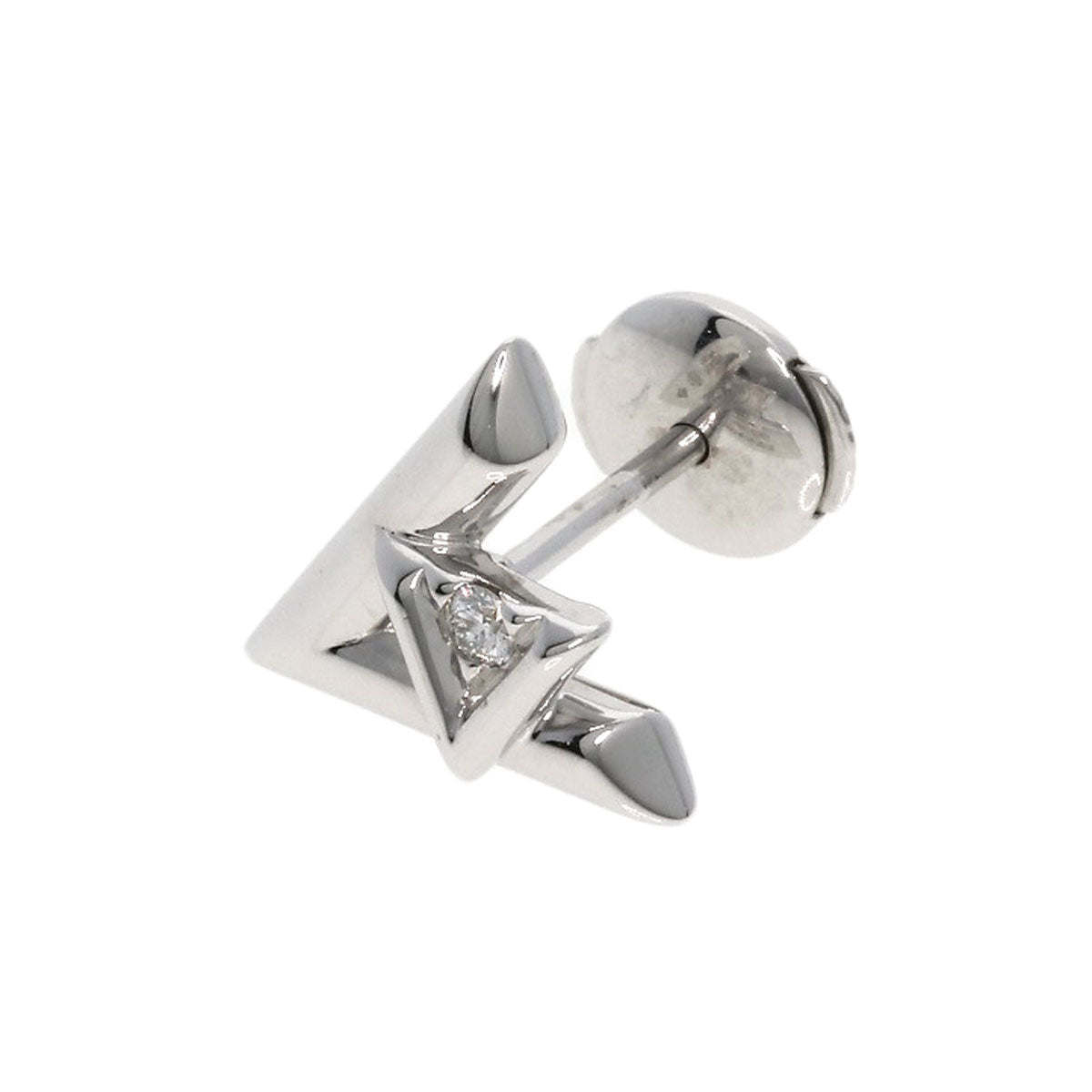 LOUIS VUITTON Vault One Diamond One Piece earring K18 White Gold Ladies [Used]