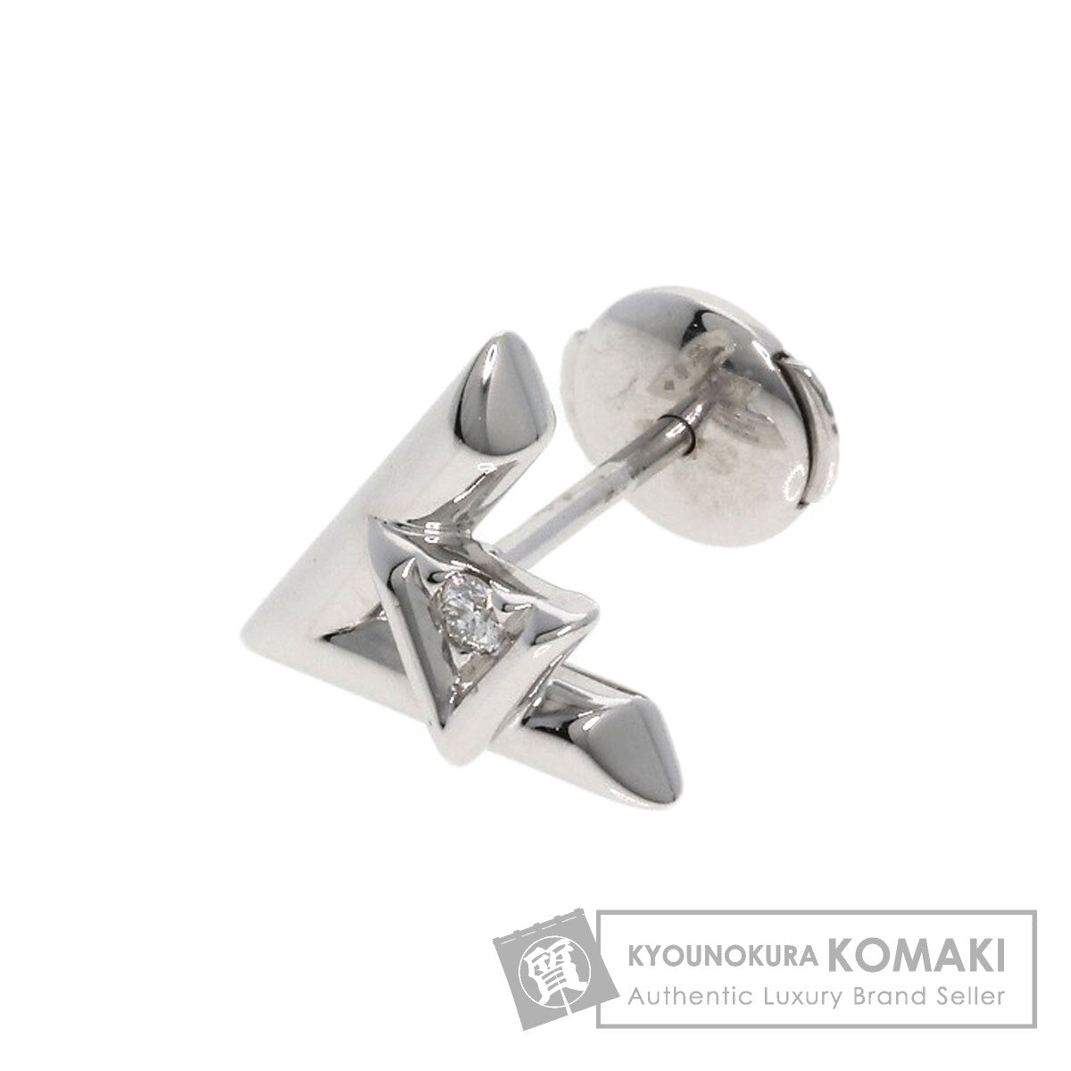 LOUIS VUITTON Vault One Diamond One Piece earring K18 White Gold Ladies [Used]