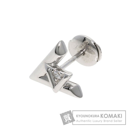 LOUIS VUITTON Vault One Diamond One Piece earring K18 White Gold Ladies [Used]