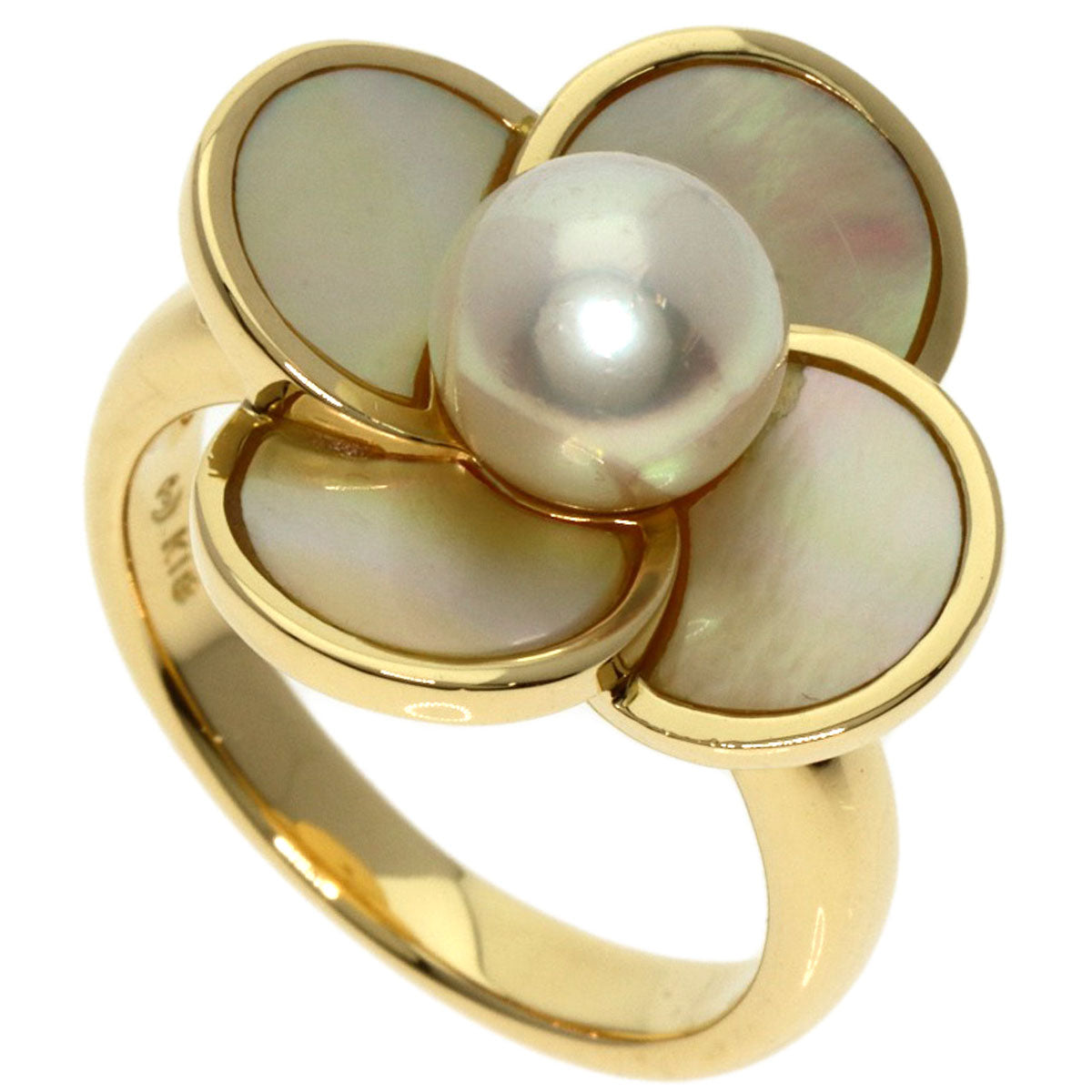 TASAKI Akoya Pearl Pearl Shell Ring K18 Yellow Gold Ladies [Used]