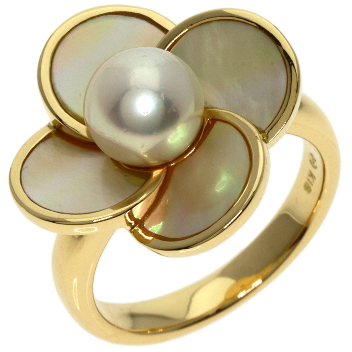 TASAKI Akoya Pearl Pearl Shell Ring K18 Yellow Gold Ladies [Used]