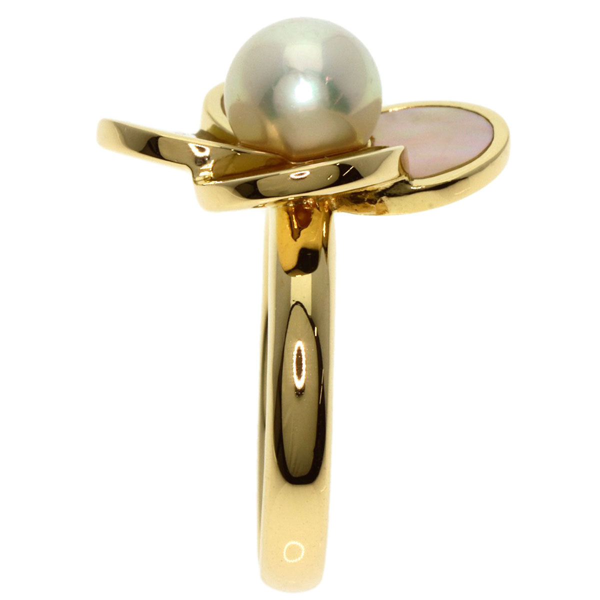 TASAKI Akoya Pearl Pearl Shell Ring K18 Yellow Gold Ladies [Used]
