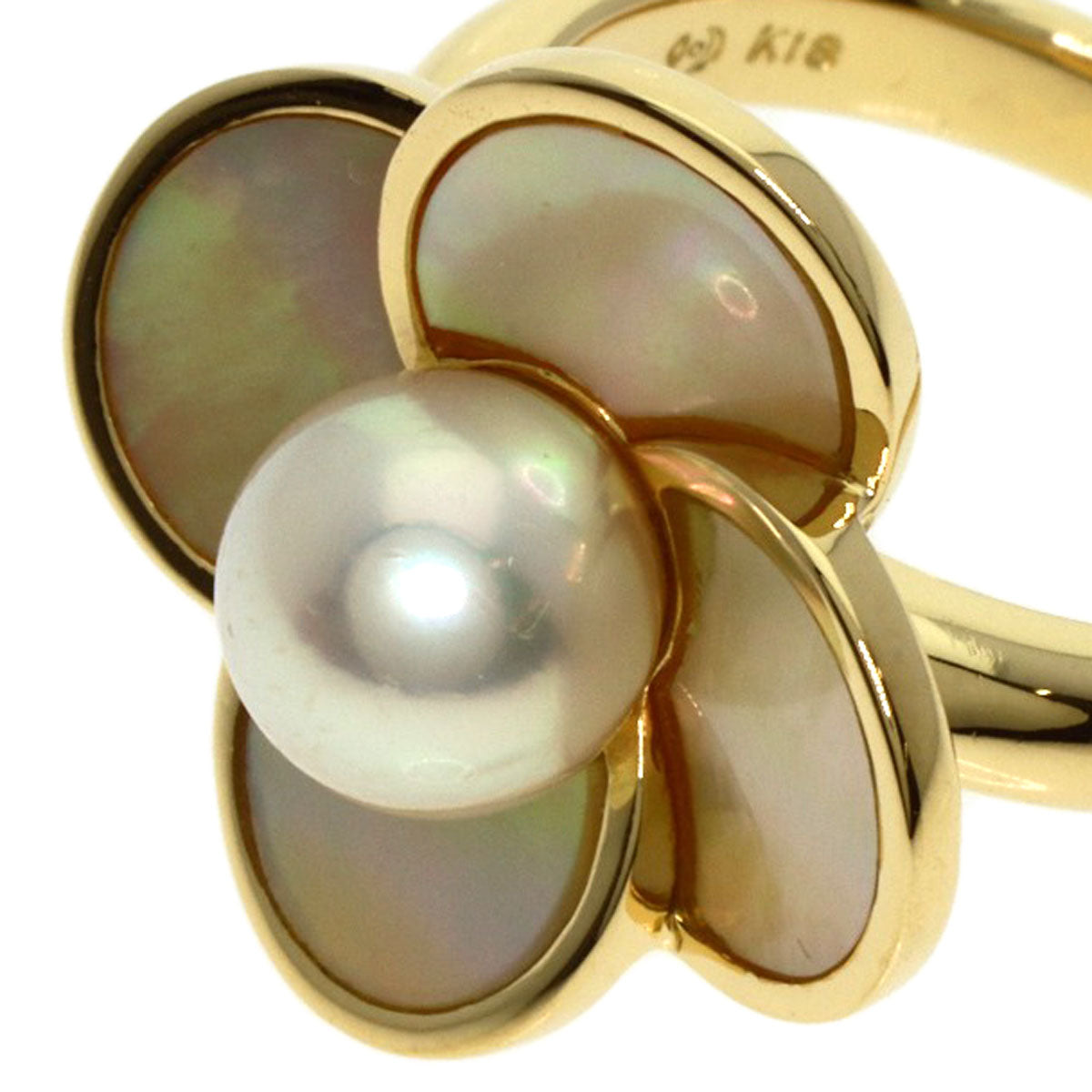 TASAKI Akoya Pearl Pearl Shell Ring K18 Yellow Gold Ladies [Used]
