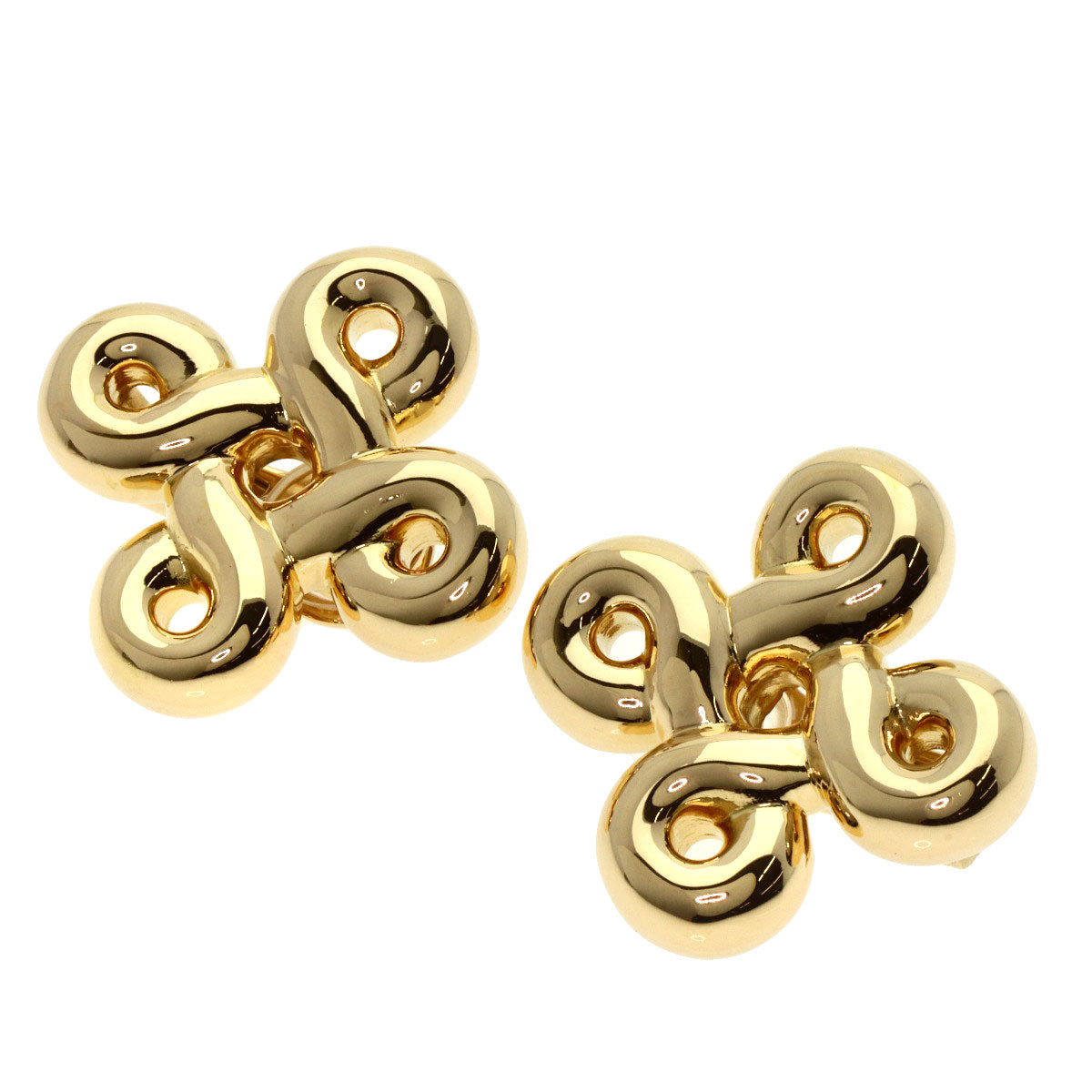 CHANEL vintage design Earring K18 Yellow Gold Ladies [Used]