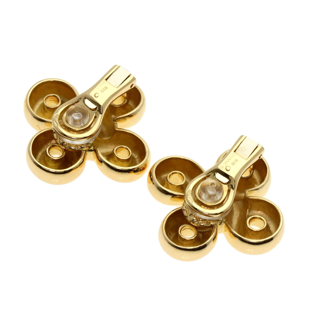 CHANEL vintage design Earring K18 Yellow Gold Ladies [Used]