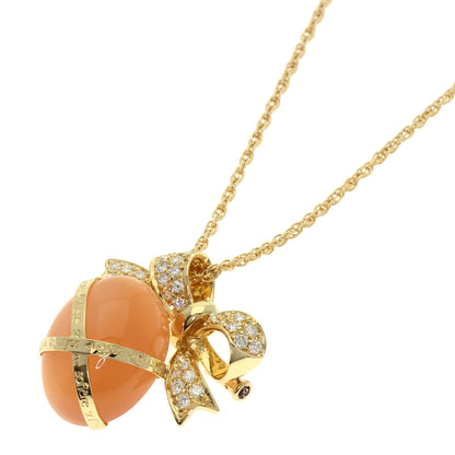 Moonstone Diamond 2WAY Necklace K18 Yellow Gold 15.4g　Ladies