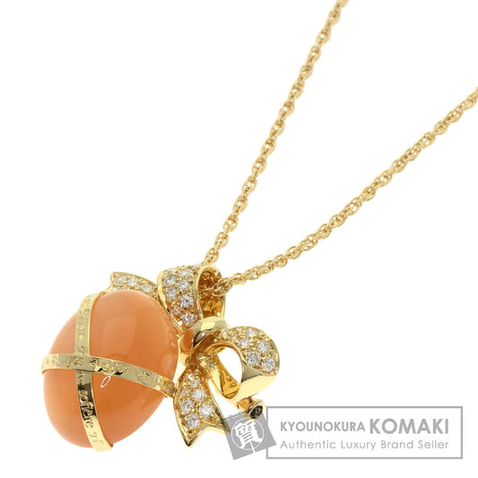 Moonstone Diamond 2WAY Necklace K18 Yellow Gold 15.4g　Ladies