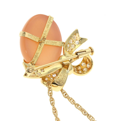 Moonstone Diamond 2WAY Necklace K18 Yellow Gold 15.4g　Ladies