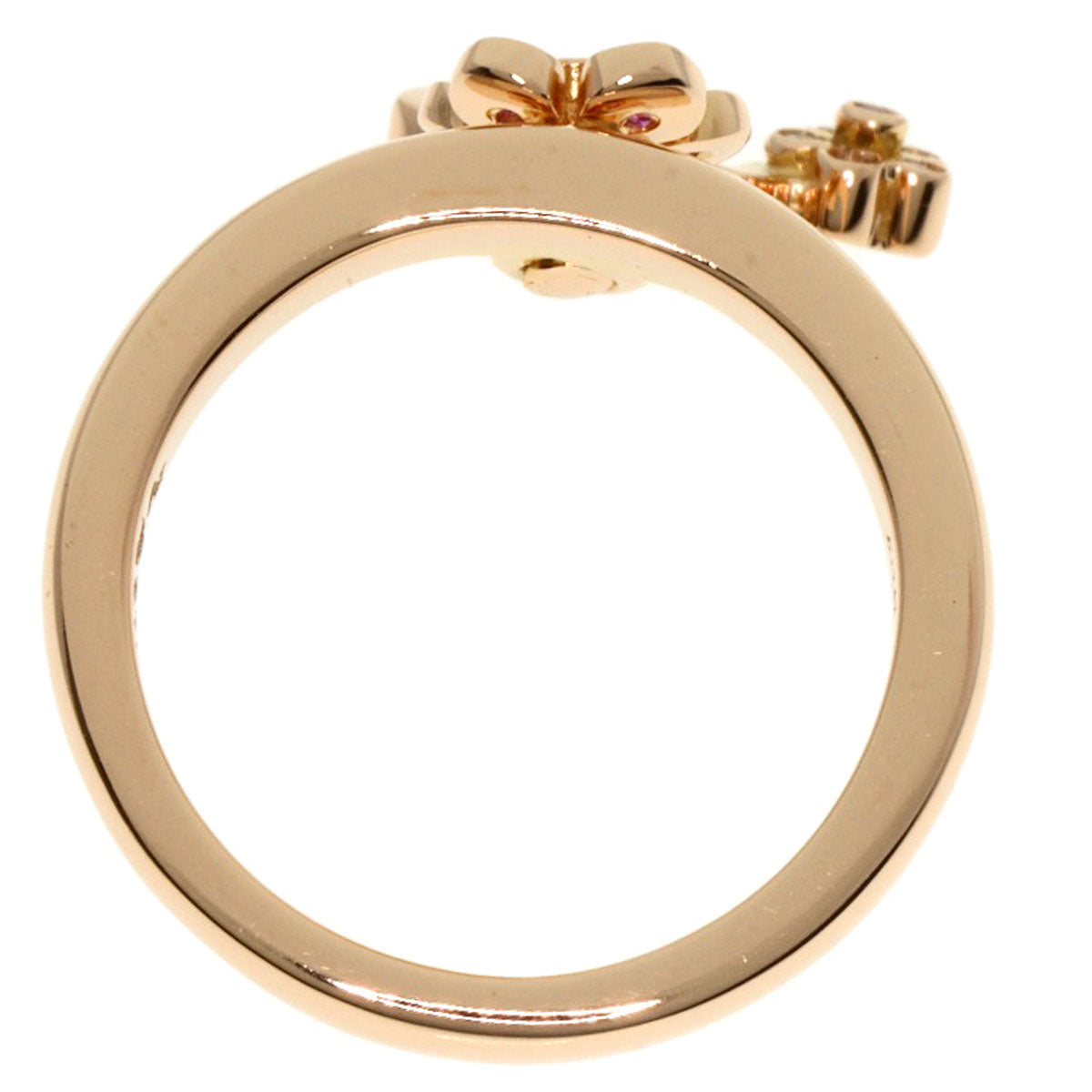 Ponte Vecchio Initial M Pink Sapphire Diamond Ring K18 Pink Gold Ladies [Used]