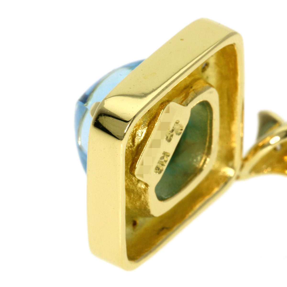 6.9ct Kaoruko Mizuno Diamond Blue Topaz Pendant top K18 Yellow Gold 8.2g　Ladies