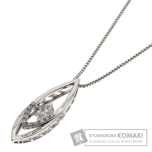 Guy Laroche Dancing Rhinestone Diamond Necklace Silver Ladies [Used]