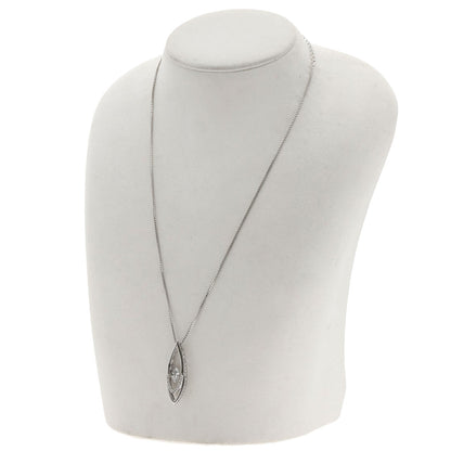 Guy Laroche Dancing Rhinestone Diamond Necklace Silver Ladies [Used]