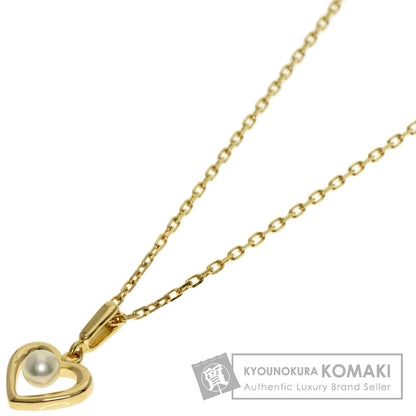 MIKIMOTO Pearl Pearl heart motif Necklace K18 Yellow Gold Ladies [Used]