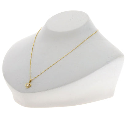 MIKIMOTO Pearl Pearl heart motif Necklace K18 Yellow Gold Ladies [Used]